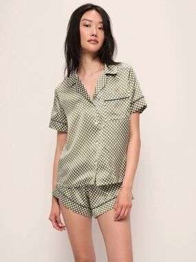 **NWT Eberjey Inez Washable Silk Printed Short PJ Set size M